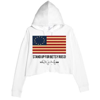 Rush Limbaugh Stand Up For Betsy Ross Flag Crop Fleece Hoodie