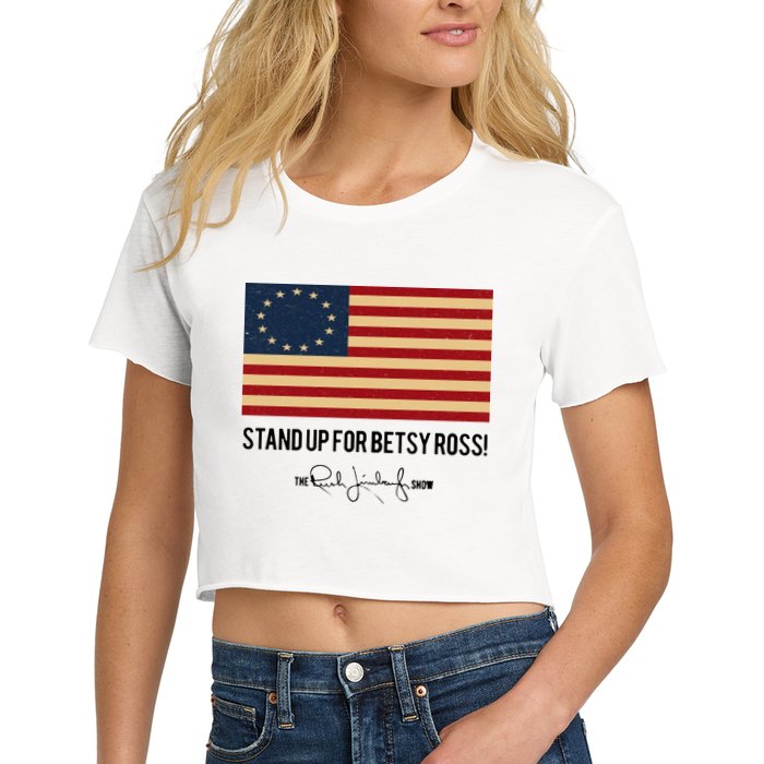 Rush Limbaugh Stand Up For Betsy Ross Flag Crop Top