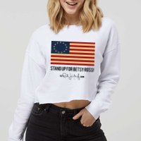 Rush Limbaugh Stand Up For Betsy Ross Flag Cropped Pullover Crew