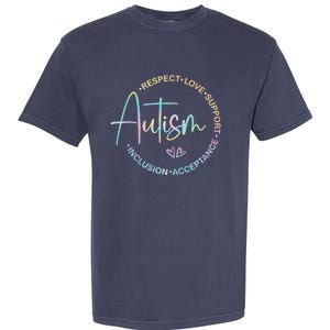 Respect Love Support Autism Awareness Month Garment-Dyed Heavyweight T-Shirt