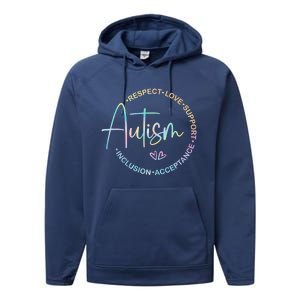 Respect Love Support Autism Awareness Month Performance Fleece Hoodie