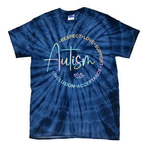 Respect Love Support Autism Awareness Month Tie-Dye T-Shirt