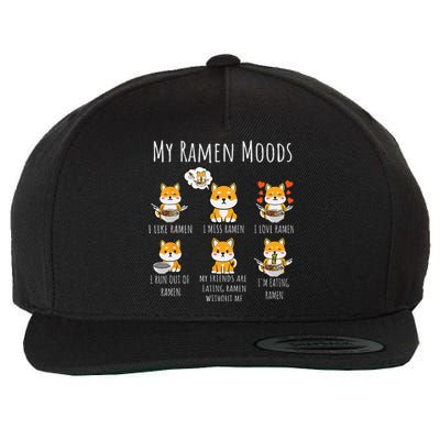 Ramen Lover Shiba Inu Dog Japanese Noodles Ramen Wool Snapback Cap