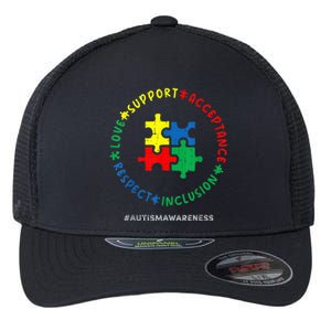 Respect Love Support Autism Awareness Month Wo  Flexfit Unipanel Trucker Cap