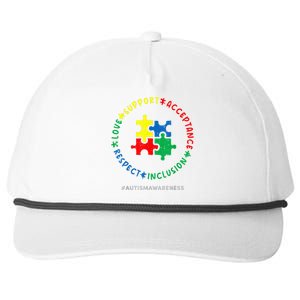 Respect Love Support Autism Awareness Month Wo  Snapback Five-Panel Rope Hat