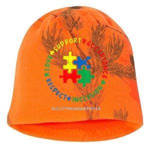 Respect Love Support Autism Awareness Month Wo  Kati - Camo Knit Beanie