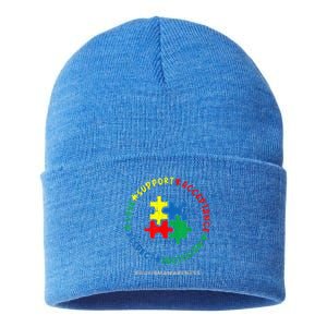 Respect Love Support Autism Awareness Month Wo  Sustainable Knit Beanie