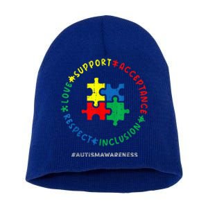 Respect Love Support Autism Awareness Month Wo  Short Acrylic Beanie