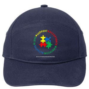 Respect Love Support Autism Awareness Month Wo  7-Panel Snapback Hat