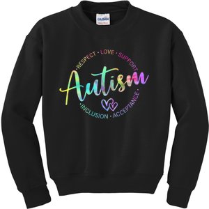 Respect Love Support Autism Awareness Month Kids Sweatshirt