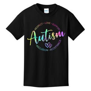 Respect Love Support Autism Awareness Month Kids T-Shirt