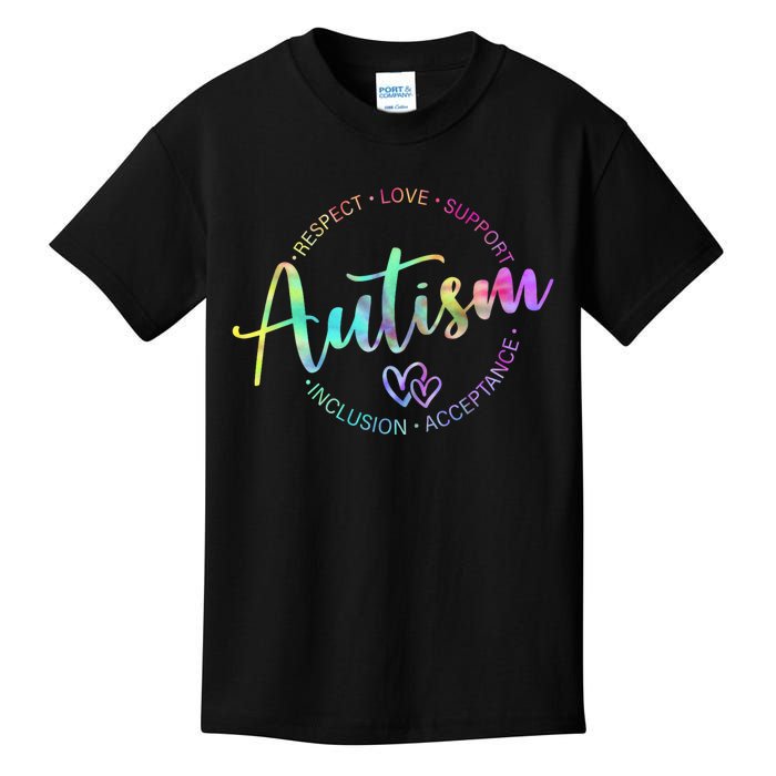 Respect Love Support Autism Awareness Month Kids T-Shirt