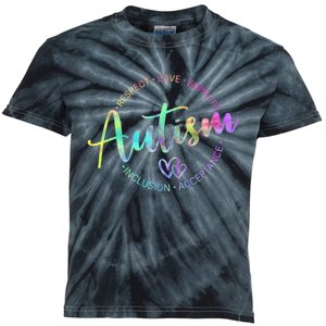 Respect Love Support Autism Awareness Month Kids Tie-Dye T-Shirt