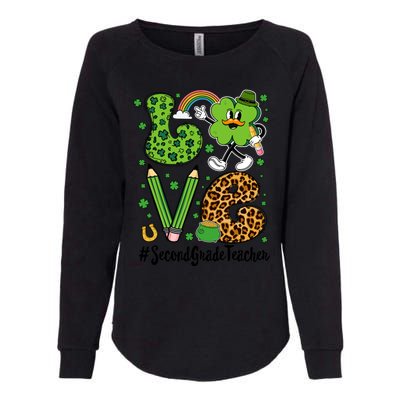 Retro Love Second Grade Teacher St Patricks Day Gift Womens California Wash Sweatshirt