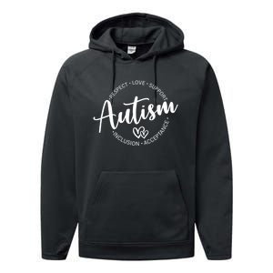 Respect Love Support Autism Awareness Month Performance Fleece Hoodie