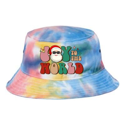 Retro Leopard Smile Santa Smile Joy To World Christmas Gift Tie Dye Newport Bucket Hat