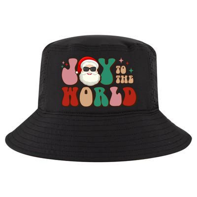 Retro Leopard Smile Santa Smile Joy To World Christmas Gift Cool Comfort Performance Bucket Hat