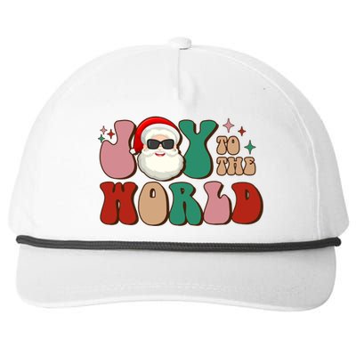 Retro Leopard Smile Santa Smile Joy To World Christmas Gift Snapback Five-Panel Rope Hat