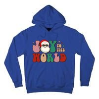 Retro Leopard Smile Santa Smile Joy To World Christmas Gift Tall Hoodie