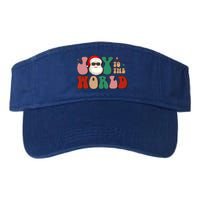 Retro Leopard Smile Santa Smile Joy To World Christmas Gift Valucap Bio-Washed Visor