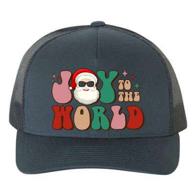 Retro Leopard Smile Santa Smile Joy To World Christmas Gift Yupoong Adult 5-Panel Trucker Hat