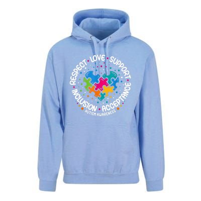 Respect Love Support Autism Awareness Unisex Surf Hoodie