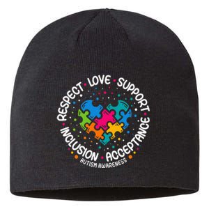 Respect Love Support Autism Awareness  Sustainable Beanie