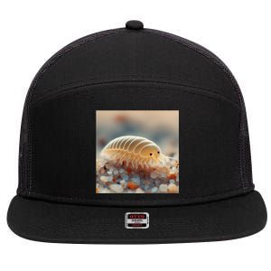 Really Like Sand Fleas Emerita Sand Fiddler Sand Crab Beach Cute Gift 7 Panel Mesh Trucker Snapback Hat