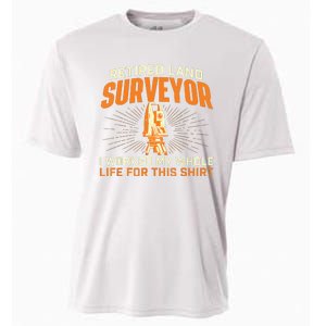 Retired Land Surveyor Land Examiner Cartographer Surveying Cooling Performance Crew T-Shirt