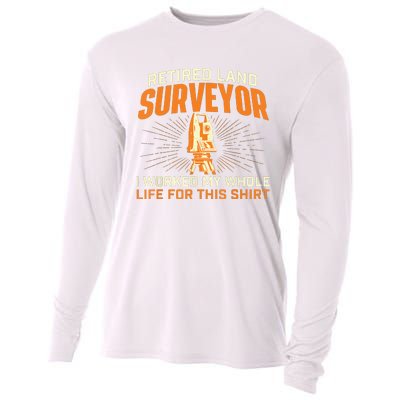 Retired Land Surveyor Land Examiner Cartographer Surveying Cooling Performance Long Sleeve Crew