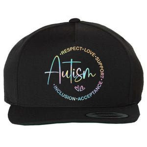 Respect Love Support Autism Awareness Month Women Men Wool Snapback Cap