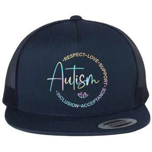 Respect Love Support Autism Awareness Month Women Men Flat Bill Trucker Hat