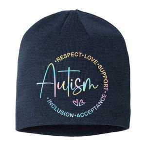 Respect Love Support Autism Awareness Month Women Men Sustainable Beanie