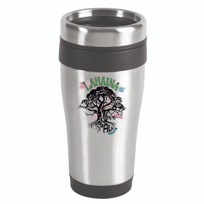 Retro Lahaina Strong Love Maui Support Hawaii Trees 16oz Travel Tumbler