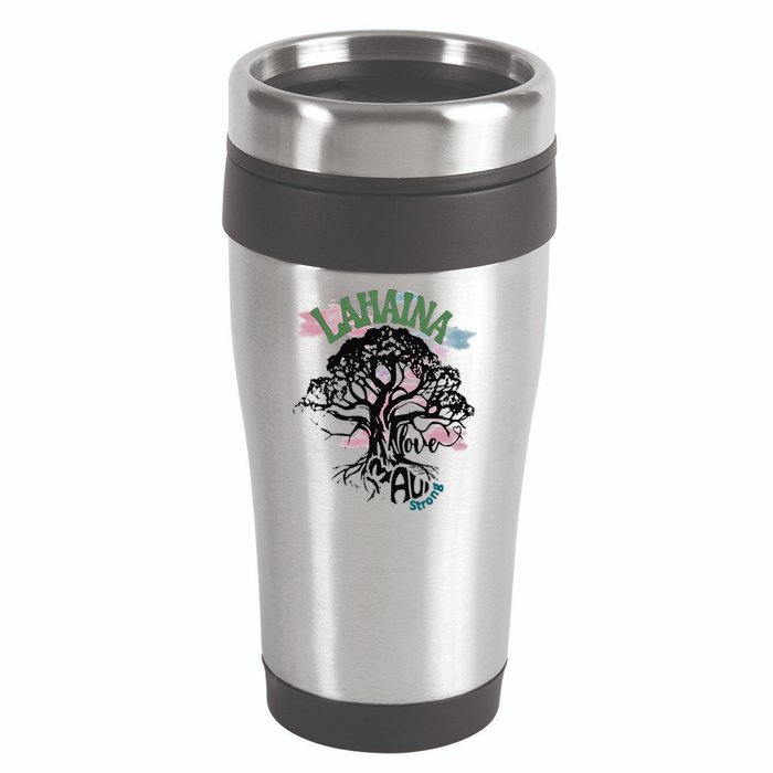 Retro Lahaina Strong Love Maui Support Hawaii Trees 16oz Travel Tumbler