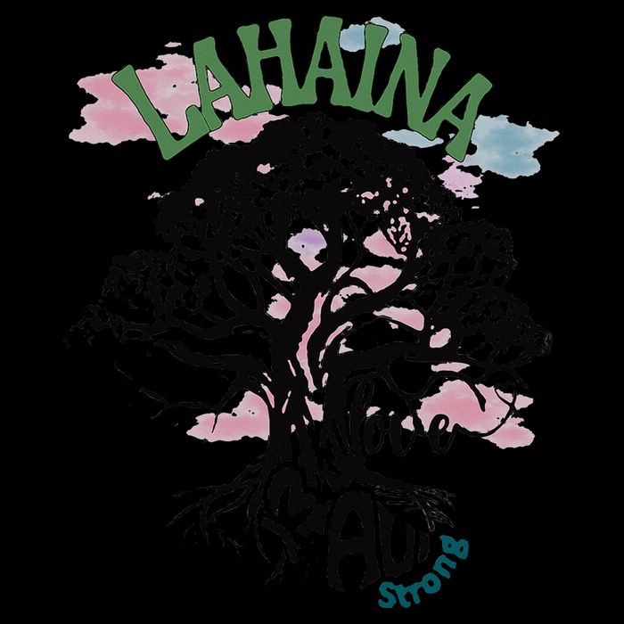Retro Lahaina Strong Love Maui Support Hawaii Trees 16oz Travel Tumbler