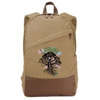 Retro Lahaina Strong Love Maui Support Hawaii Trees Cotton Canvas Backpack