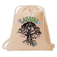 Retro Lahaina Strong Love Maui Support Hawaii Trees Drawstring Bag