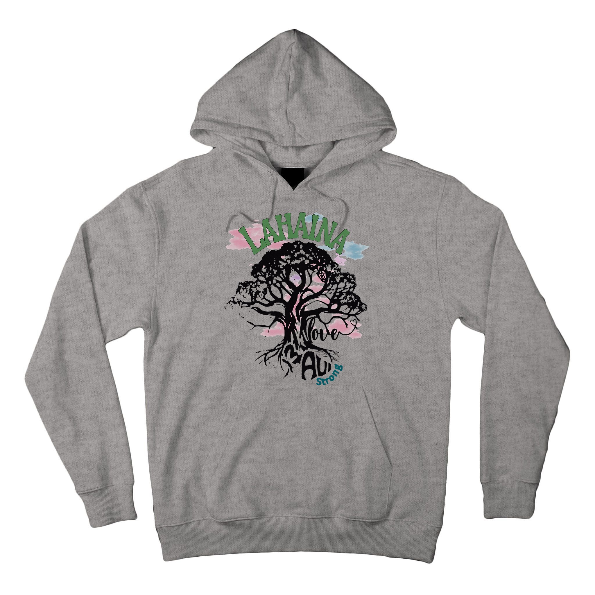 Retro Lahaina Strong Love Maui Support Hawaii Trees Tall Hoodie