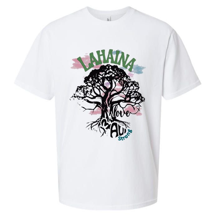 Retro Lahaina Strong Love Maui Support Hawaii Trees Sueded Cloud Jersey T-Shirt