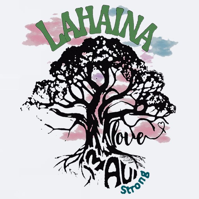 Retro Lahaina Strong Love Maui Support Hawaii Trees Sueded Cloud Jersey T-Shirt