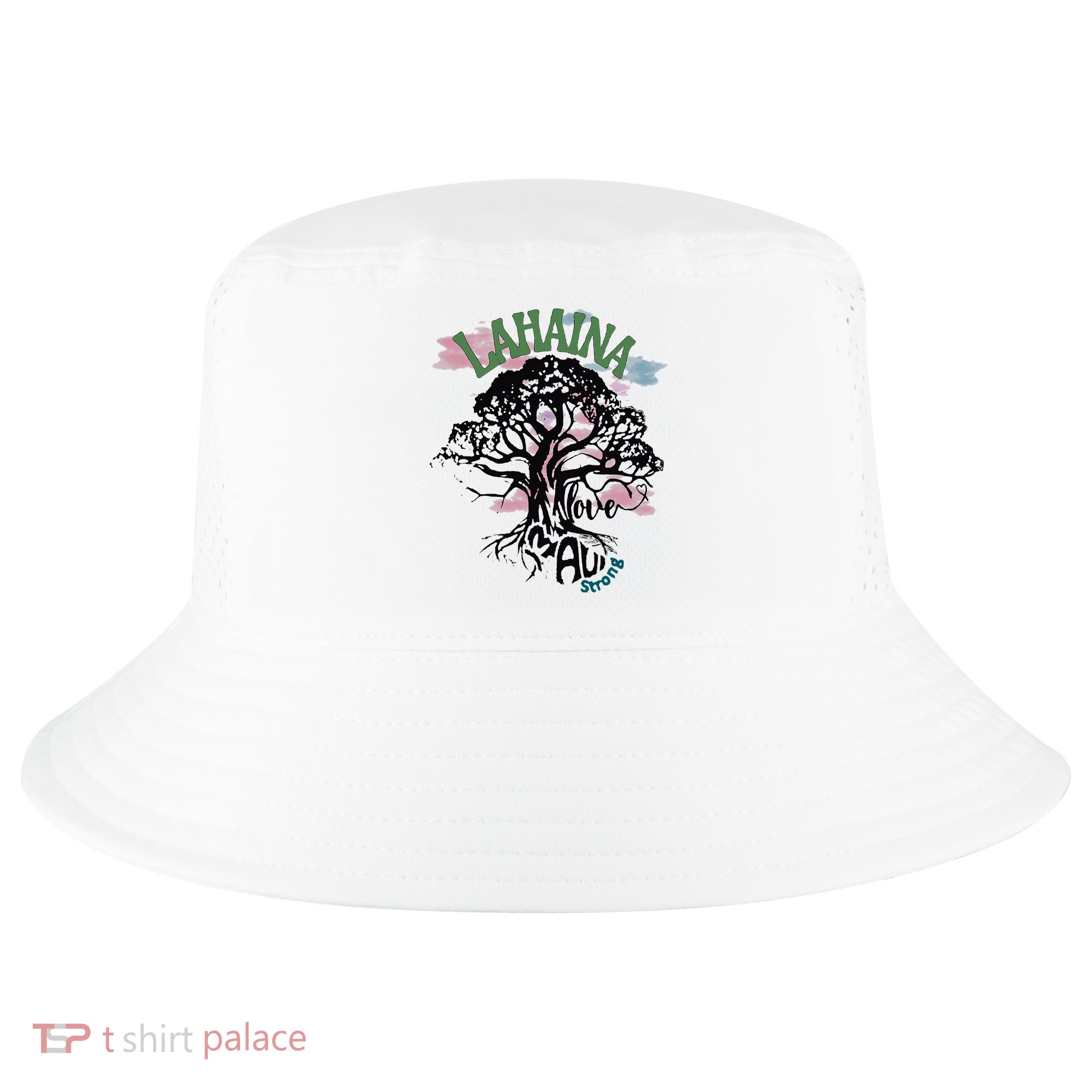 Retro Lahaina Strong Love Maui Support Hawaii Trees Cool Comfort Performance Bucket Hat