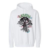 Retro Lahaina Strong Love Maui Support Hawaii Trees Garment-Dyed Fleece Hoodie