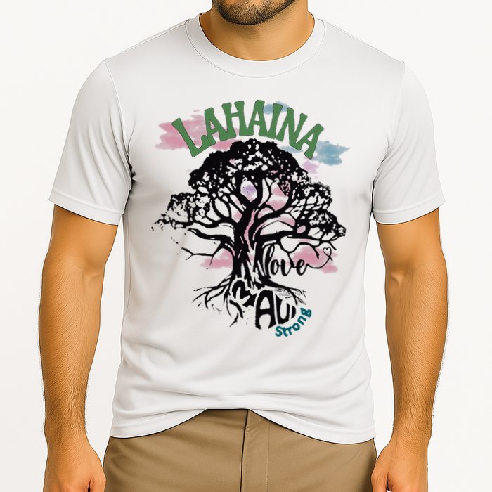 Retro Lahaina Strong Love Maui Support Hawaii Trees Performance Shirt