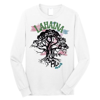 Retro Lahaina Strong Love Maui Support Hawaii Trees Long Sleeve Shirt