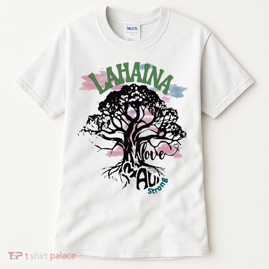 Retro Lahaina Strong Love Maui Support Hawaii Trees Tall T-Shirt