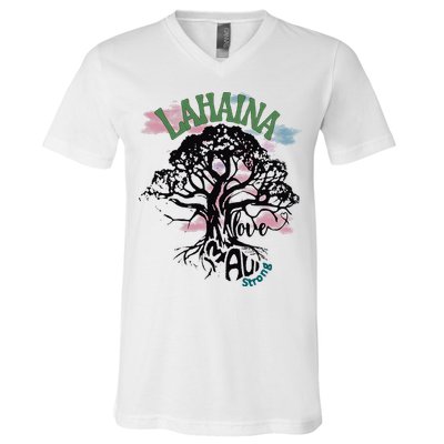 Retro Lahaina Strong Love Maui Support Hawaii Trees V-Neck T-Shirt
