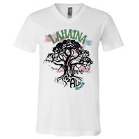 Retro Lahaina Strong Love Maui Support Hawaii Trees V-Neck T-Shirt