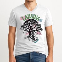 Retro Lahaina Strong Love Maui Support Hawaii Trees V-Neck T-Shirt