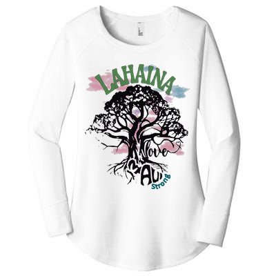 Retro Lahaina Strong Love Maui Support Hawaii Trees Women's Perfect Tri Tunic Long Sleeve Shirt